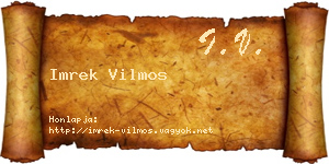 Imrek Vilmos névjegykártya